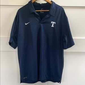 NWOT Trine University Nike Navy Blue Polo Shirt with Logo